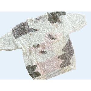 Vintage PALM SPRINGS YACHT CLUB Floral Embellished Sweater Sz M